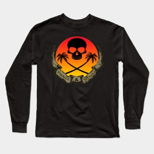 Skull Sunset and Pirate Banner Long Sleeve T-Shirt